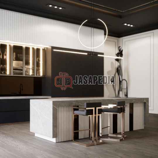Kitchen set hpl mini bar Jakarta solusi apartemen, cepat jadi