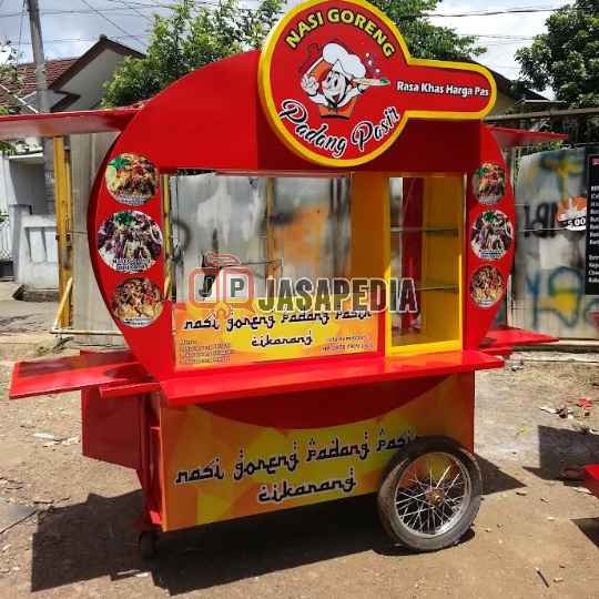 Gerobak nasi goreng kekinian tahan cuaca untuk jualan outdoor Gerobak nasi goreng kekinian tahan cuaca untuk jualan outdoor