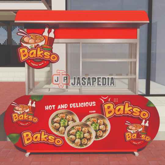 Gerobak Bakso Minimalis kombinasi besi dan kayu modern Gerobak Bakso Minimalis kombinasi besi dan kayu modern