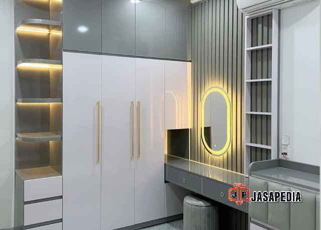 Jasa pembuatan lemari HPL, workshop Bekasi, harga pabrik!