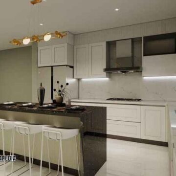 Custom kabinet dapur mini bar Bekasi Gratis Desain 3D Cepat Jadi