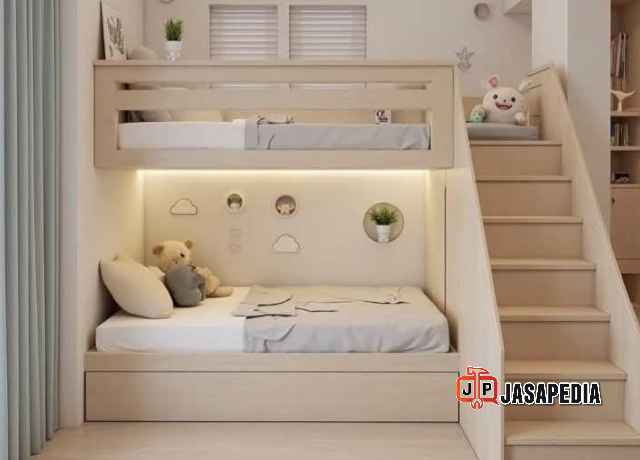 Jasa Ranjang tidur anak Tingkat minimalis Bekasi Kamar Sempit Jadi Lega!