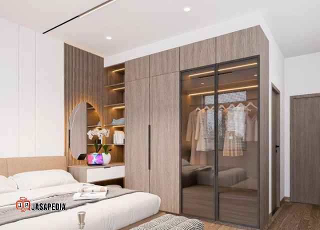 Lemari pakaian minimalis Jakarta Timur bikin kamar auto mewah