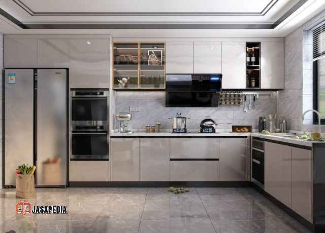 Harga interior kitchen set per meter bekasi bahan anti rayap anti jamuran