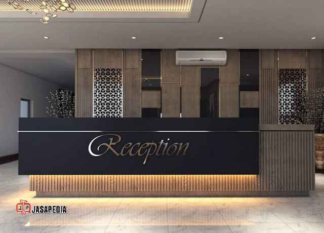 Ini Dia! Meja Resepsionis Kantor minimalis modern HPL yang paling dicari 2026 di Bekasi