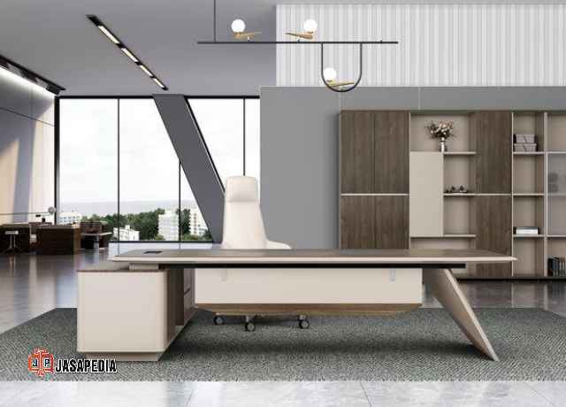 Wajib Punya! Meja Direktur Minimalis HPL motif kayu mewah tapi harga murah Area Depok