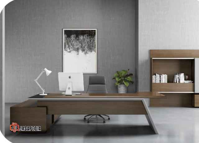Wajib Punya! Meja Direktur Minimalis HPL motif kayu mewah tapi harga murah Area Depok
