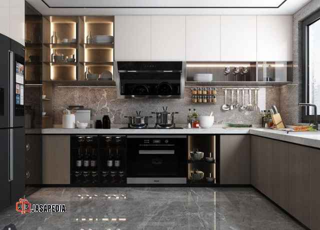 Kitchen set aluminium Jakarta Barat anti rayap seumur hidup