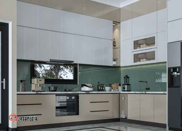 Kitchen set pvc board Tangerang spesialis anti lapuk finishing HPL