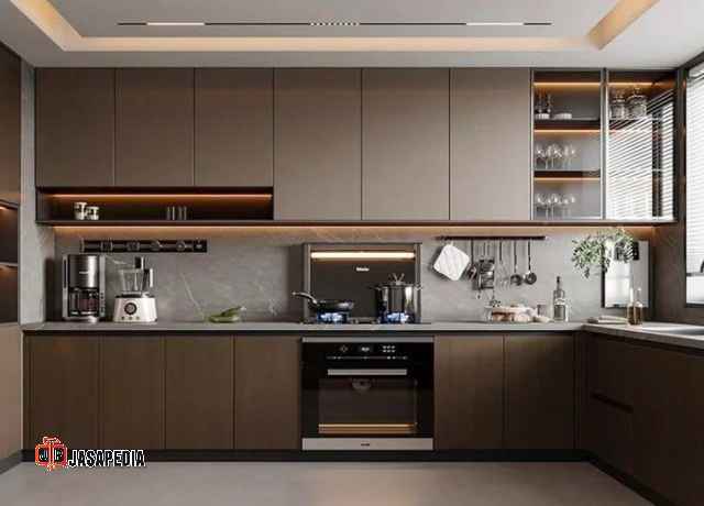 Spesialis! Jasa Kitchen set Cipayung Jakarta Timur Finishing HPL Anti Gores, Tampilan Mewah Bertahun-tahun
