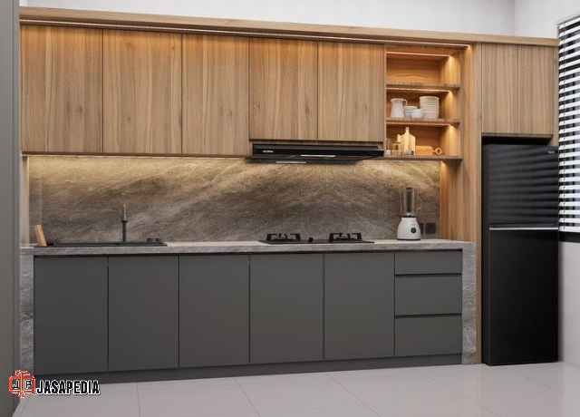 Lemari gantung dapur kayu minimalis bekasi desainnya viral di 2026