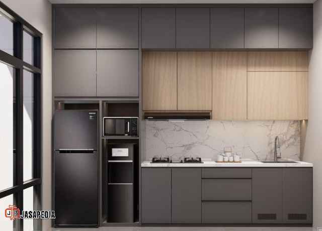 Lemari gantung dapur kayu minimalis bekasi desainnya viral di 2026