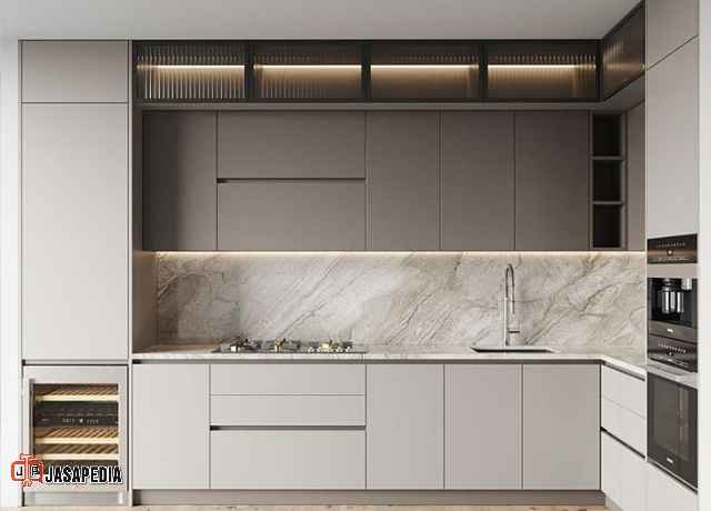Kabinet dapur minimalis sederhana Bekasi gratis survei & desain 3D dijamin puas banget