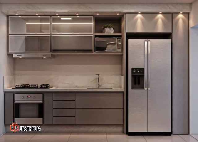 Tukang kayu custom Cikarang kitchen set PVC, anti rayap plus anti air