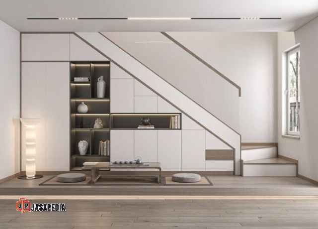 Custom lemari bawah tangga Bekasi untuk pantry dapur Custom lemari bawah tangga Bekasi untuk pantry dapur