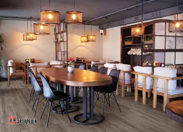 Jasa pasang vinyl lantai Tangerang untuk lantai cafe dan resto tahan gores