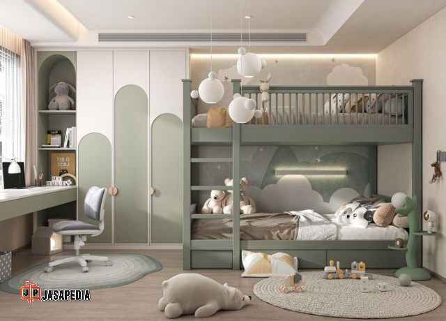 Jasa pembuatan set kamar anak Bogor harga paket ekonomis gratis desain 3D