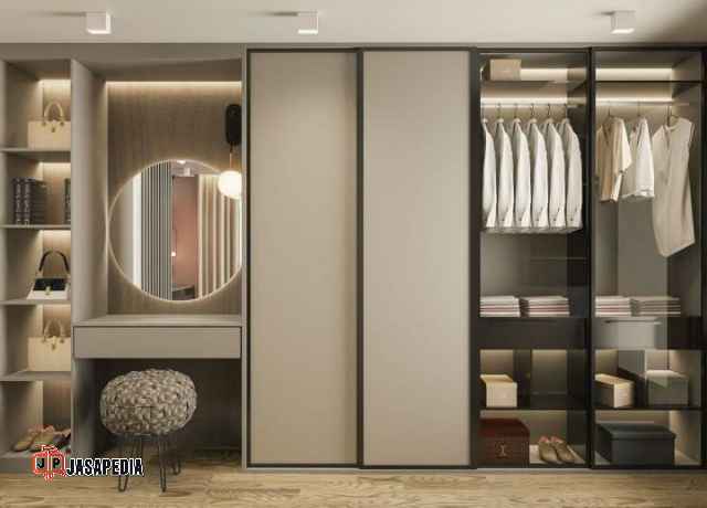 Buat Meja Rias custom Jakarta multifungsi menyatu dengan lemari pakaian