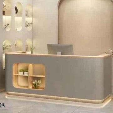 Pesan Custom Meja Kasir Toko Bogor Gratis Desain 3D Cepat Jadi