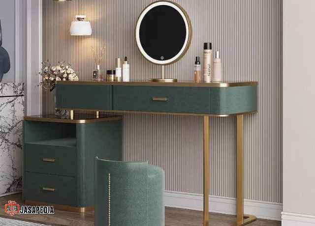 Workshop Meja Rias custom Depok finishing HPL Taco premium tahan gores Workshop Meja Rias custom Depok finishing HPL Taco premium tahan gores