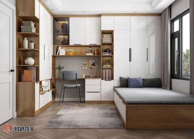 Jasa pembuatan kamar set minimalis hpl untuk apartemen studio sempit