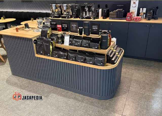 Murah Banget! Meja barista minimalis multifungsi finishing HPL mewah