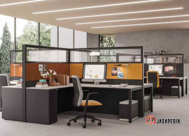 Desain Partisi Meja Kantor Modern Minimalis Custom Terbaik Area Tangerang 2026