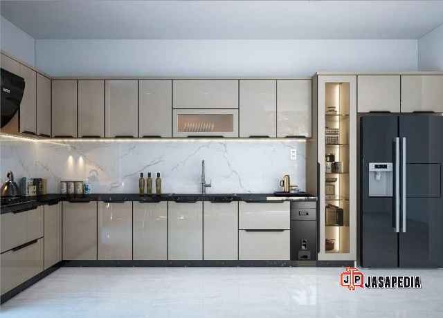 Kitchen set Jasinga Bogor Skandinavia, solusi dapur sempit jadi luas & mewah