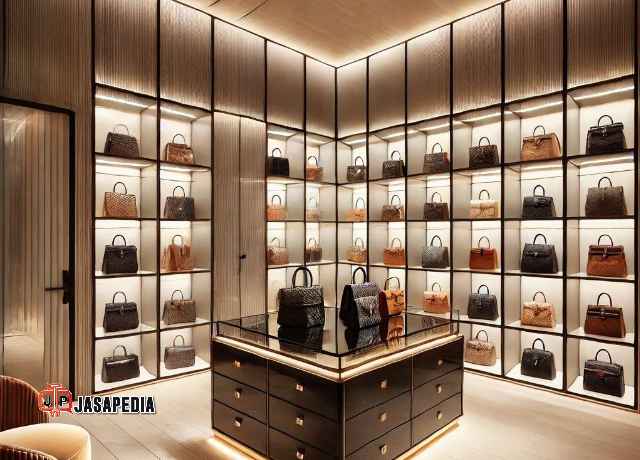 Jasa display jualan Jakarta Utara lemari pajang tas branded bikin iri kompetitor