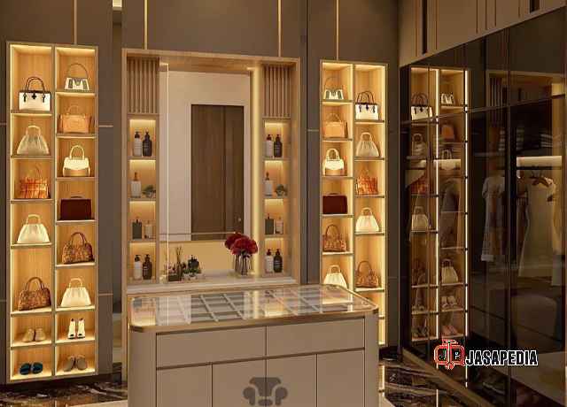 Jasa display jualan Jakarta Utara lemari pajang tas branded bikin iri kompetitor