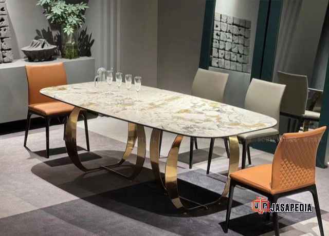 Harga Meja makan hpl marmer minimalis Jakarta
