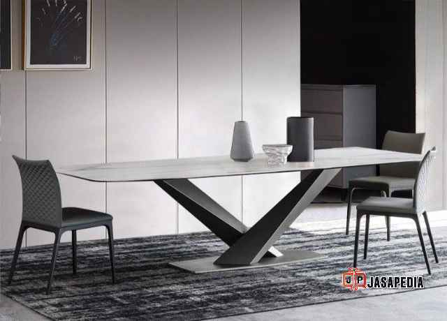Jasa Meja makan hpl marmer custom area Bekasi