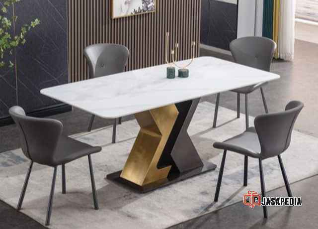 Jasa Meja makan hpl marmer custom area Bekasi