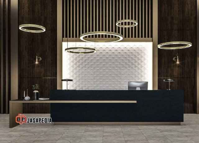 Wow! Meja Resepsionis Kantor Depok minimalis desain industrial yang lagi viral 2026