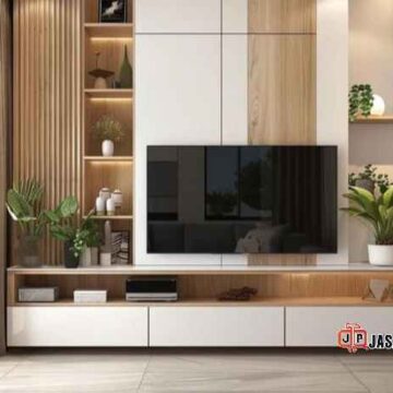 Tukang kayu custom Jakarta Utara backdrop TV minimalis, budget minim hasil max