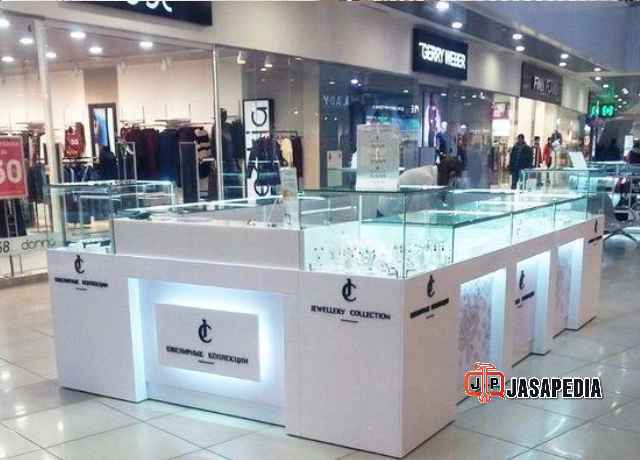 Jasa display jualan Bogor lemari perhiasan