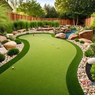 Jasa Rumput sintetis Bekasi Desain Mini Golf Pribadi Di Halaman Rumah