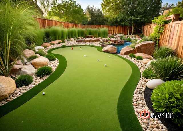 Jasa Rumput sintetis Bekasi Desain Mini Golf Pribadi Di Halaman Rumah