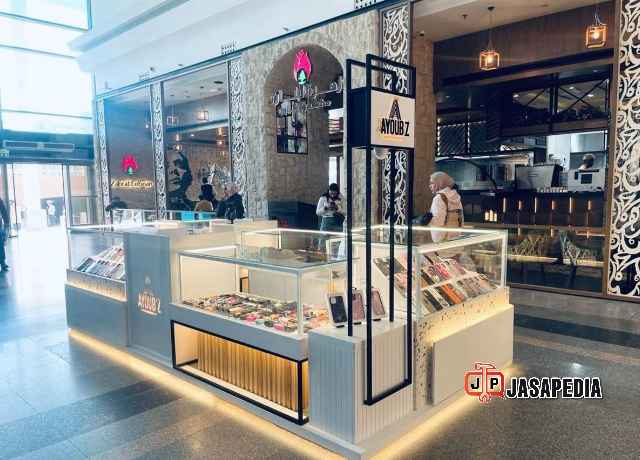 Jasa buat stand jualan untuk mall Tangerang gratis survei dan desain 3D