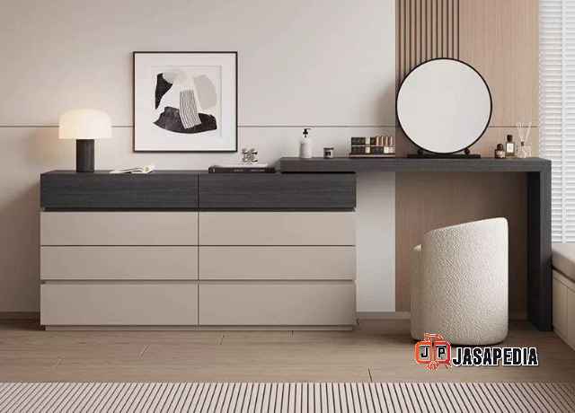 Jasa pembuatan meja kamar minimalis modern Tangerang khusus apartemen studio