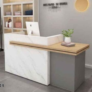 Jasa pembuatan display toko Bekasi meja kasir custom, bikin toko auto keren