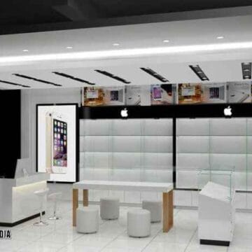 Jasa pembuatan display toko Depok showcase HP, model 2026 anti maling