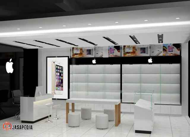 Jasa pembuatan display toko Depok showcase HP, model 2026 anti maling