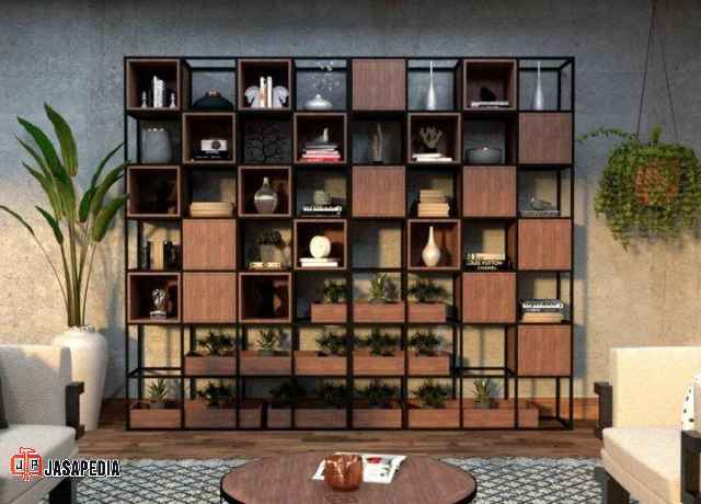 Tukang custom furniture industrial Depok rangka besi tebal