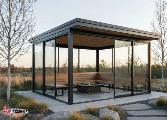 Jasa gazebo besi hollow galvanis Bekasi anti karat awet