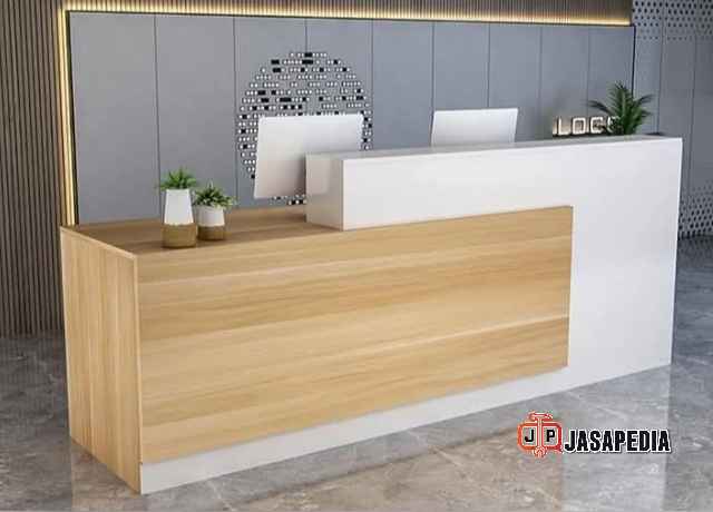 Jasa Custom Meja Kasir Toko Bekasi Bahan Multiplek Anti Rayap Awet