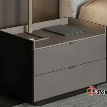 Jasa pembuatan meja kamar minimalis modern Jakarta finishing hpl taco awet