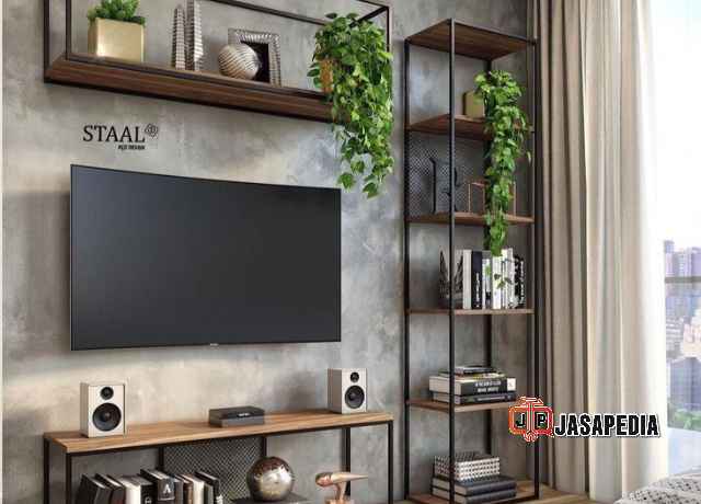 Jasa Rak TV besi Unik Jakarta Custom Apartemen
