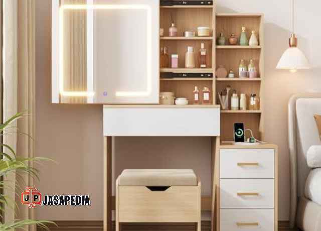 Jasa Meja Rias custom Bogor khusus apartemen studio desain fungsional Jasa Meja Rias custom Bogor khusus apartemen studio desain fungsional