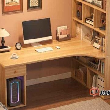 Custom Meja belajar minimalis Cikarang Bekasi plus rak buku gantung estetik rapi Custom Meja belajar minimalis Cikarang Bekasi plus rak buku gantung estetik rapi